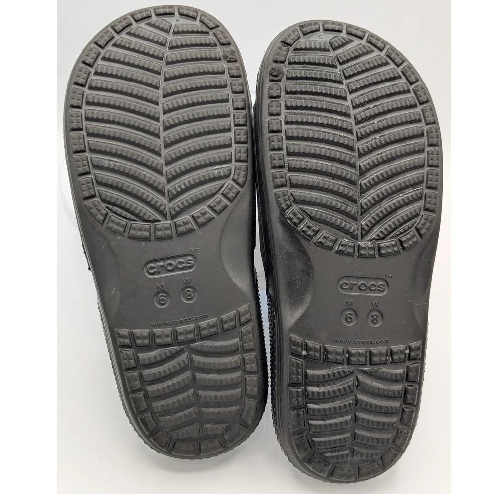 Crocs‎ Classic Slide Black Sandals Mens 6 Womens 8 Slip On Iconic Comfort Foam